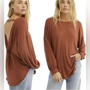 Free People Women's Shimmy Shake V-back Lettuce Edge Knit Top